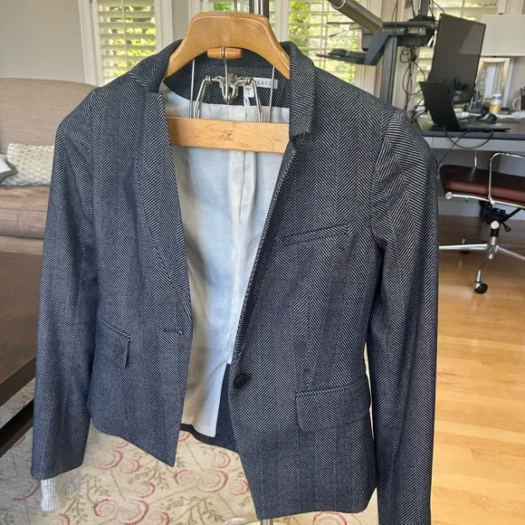 Veronica Beard Black and Gray Herringbone Blazer - Picture 5 of 7